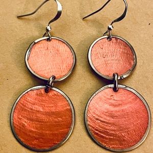 Capiz Shell Earrings by Culture Mix - Apricot Orange